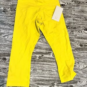 Bright Yellow NWT Lululemon Luon Stretch Capri